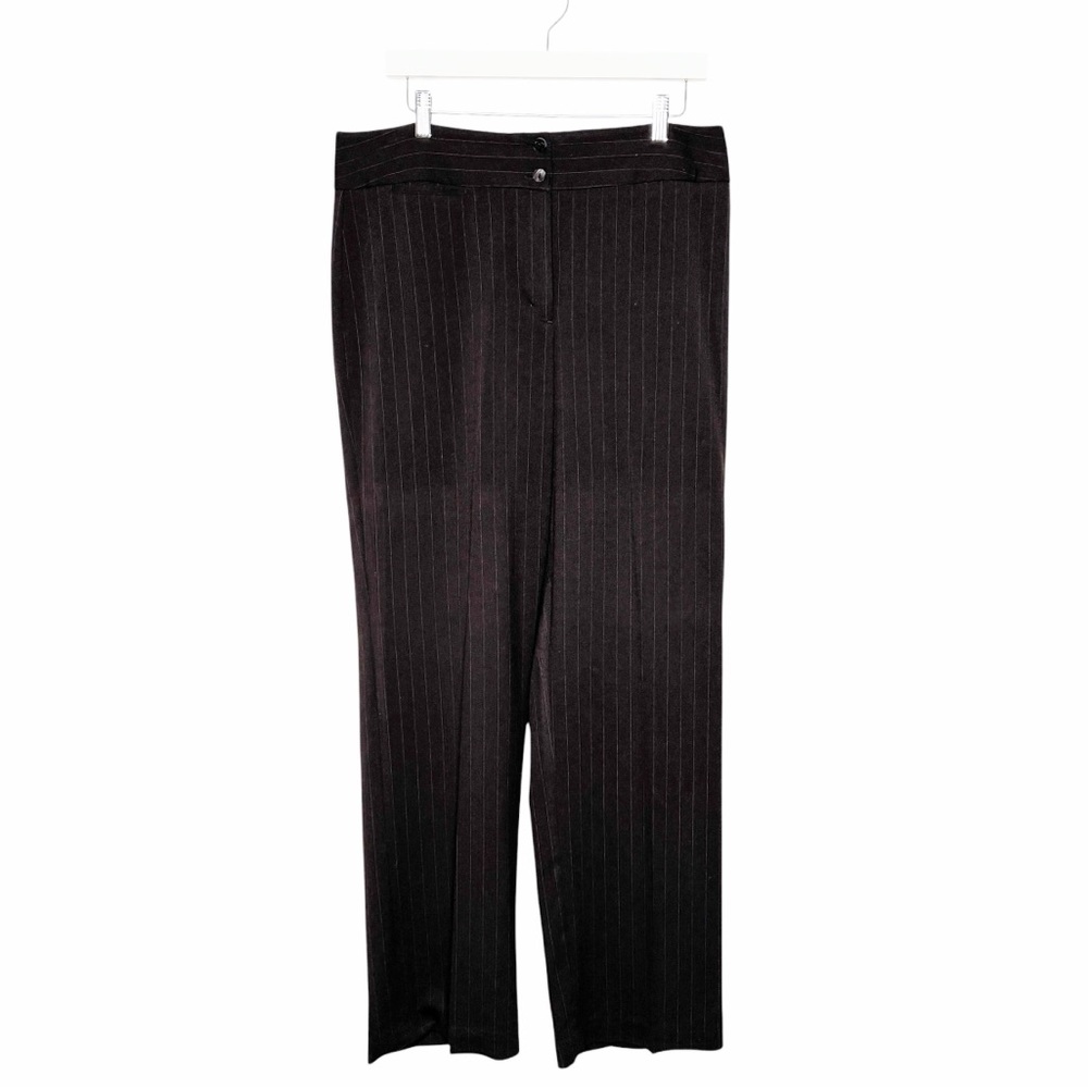 Chico’s Chocolate Brown Stripes Trousers Size 2.5/14